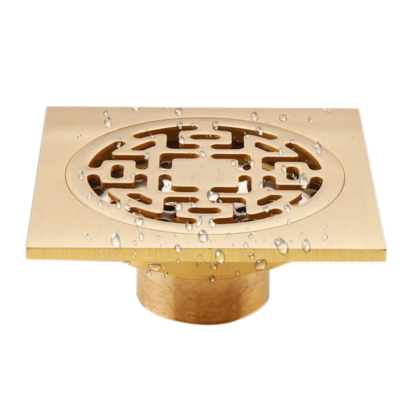

Copper Shower Floor Drain Bathroom Square Floor Drain Anti-odor Dual-Use Shower Drainer Thicken Anti-Rust Bathroom Supplies