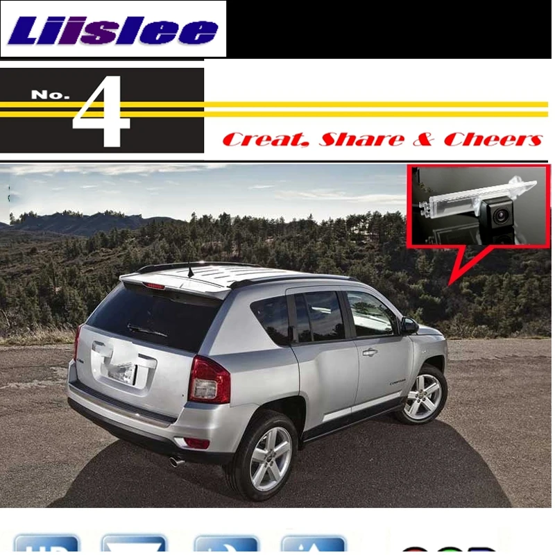 Liislee For Jeep Compass 2006~2016 Car Camera High Reverse Rear View Back Up Camera For PAL  NTSC to Use  CCD +RCA