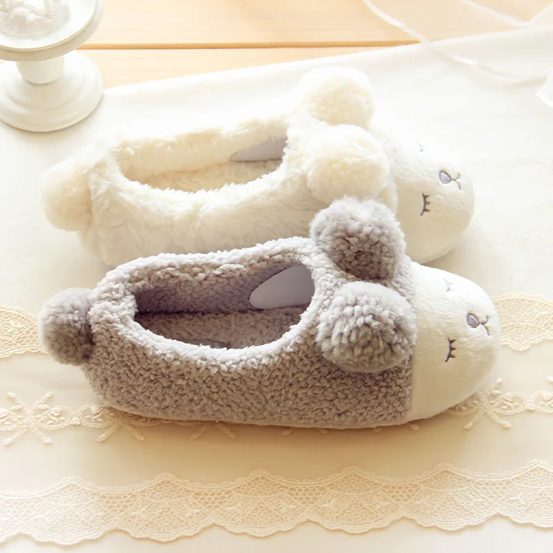 

2019 New Style Cotton Slippers Women's Cute Cover Heel Time of Childbirth Indoor Household Bedroom GIRL'S Heart And Plush Warm M