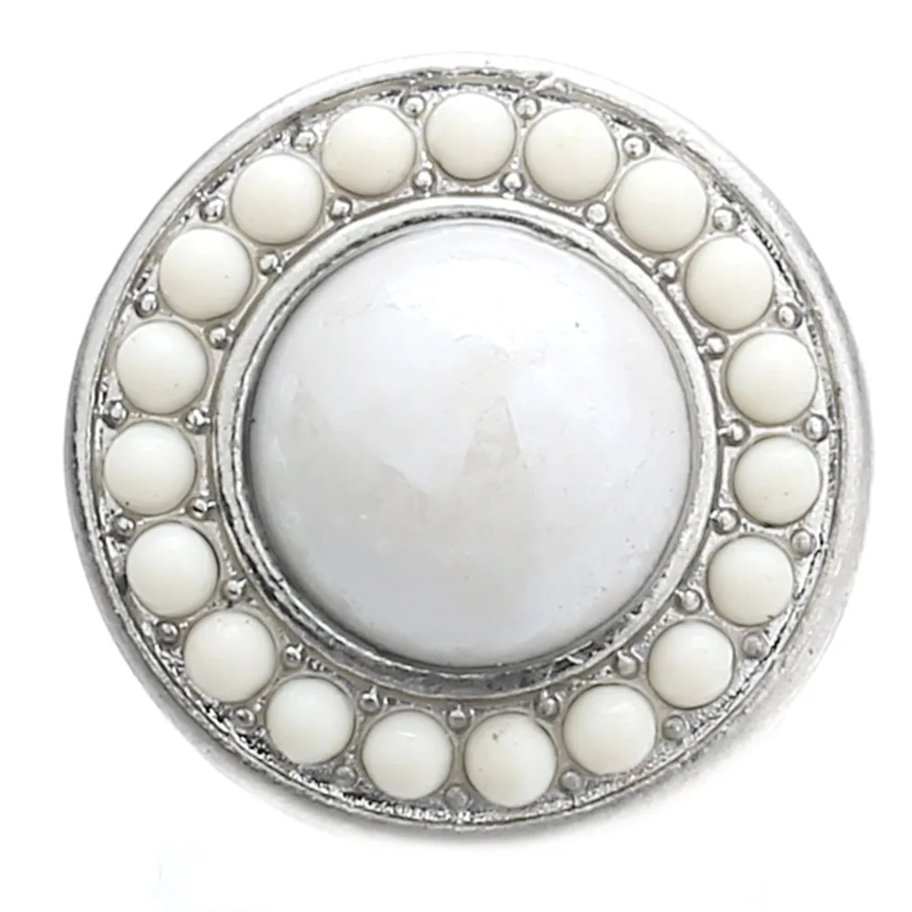 10pcs/lot New Snap Button Jewelry Pearl Rhinestone Flower 18mm Snap Buttons for 18MM Snap Bracelet Bangle Necklace Love Jewelry