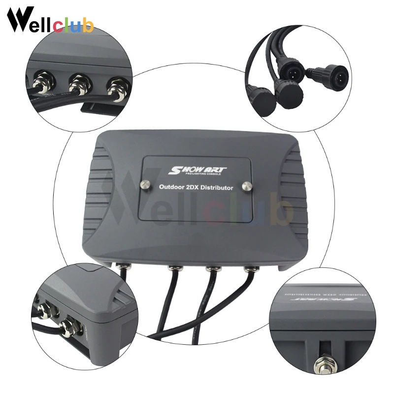 Two-way Outdoor DMX Distributor For Outdoor Waterproof Dj Stage Light