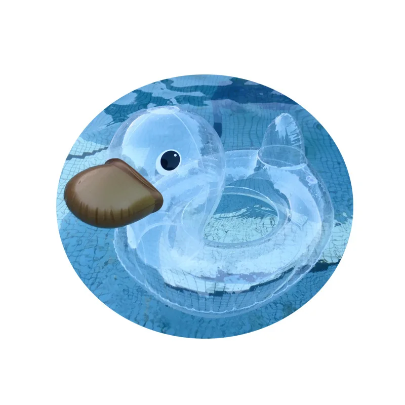 Cute Transparent Duck Baby Swimming Ring Inflatable Bath Swim Circle Floating t 