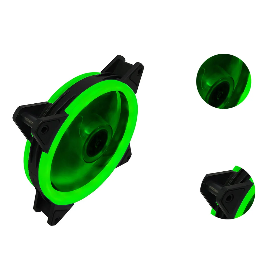 New Computer LED Fans Fashion Double-sided Low Noise 4-Pin Computer Power Supply Fan LED Light Heatsink Cooler