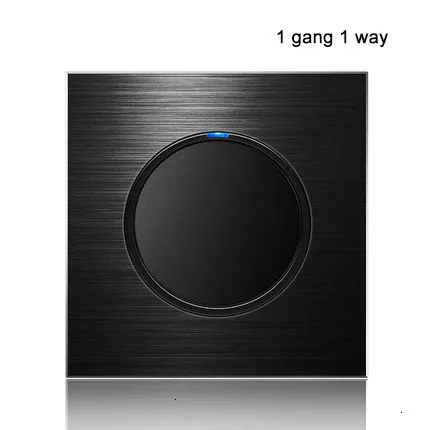 1 gang 1way 86 Тип 3 банда 2 способ Черный алюминиевый сплав панель переключатель гнездо пять отверстий Европа промышленности переключатель Франция Германия Великобритания разъем USB - Цвет: 1 gang 1way