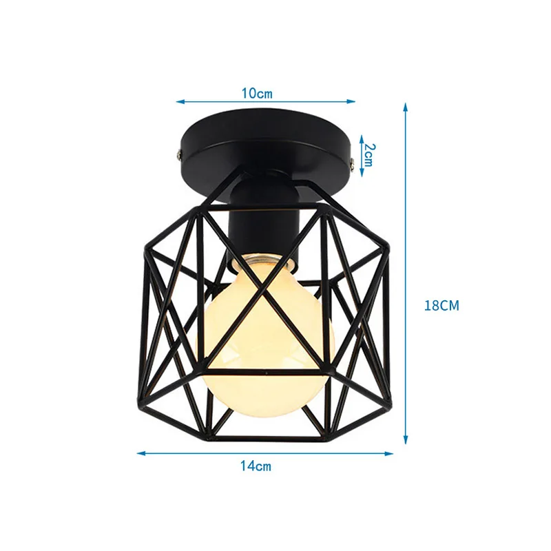Nordic Black Wrought Iron E27 Led Ceiling Lamps For Kitchen Living Room Bedroom Study Balcony Porch Restaurant Cafe Hotel