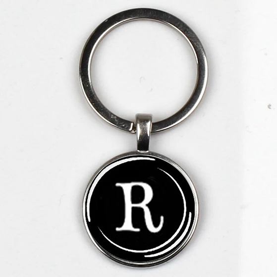 XKHLHJ 26 English alphabet keychain name first letter ABCD pendant  key chain car wallet handbag men and women jewelry gift 18