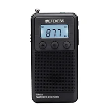 Retekess TR103 Мини Радио Карманный Портативный FM/MW/SW Цифровая настройка FM радио с Перезаряжаемые Батарея 9/10 кГц MP3 музыкальный плеер