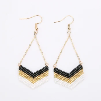 

SHINUS BOHO Fashion oorbellen Arrow Earrings for Women Miyuki Long Dangle Earring bijoux femme Delica Jewelry Party Gift