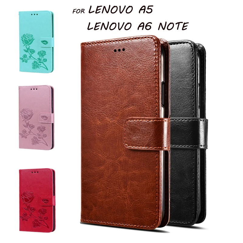 Чехол-подставка для Lenovo A5 откидной Чехол A6 Note A6Note Capas защитный чехол-бумажник из