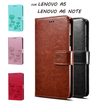 

Stand Case For Lenovo A5 Flip Case For Lenovo A6 Note A6Note Capas PU Leather Wallet Protective Phone Cover Coque Funda