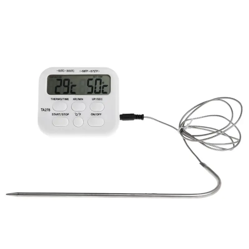 Цифровой термометр для барбекю для приготовления мяса, пищи, духовки, гриля, Кухонный Термометр с функцией таймера