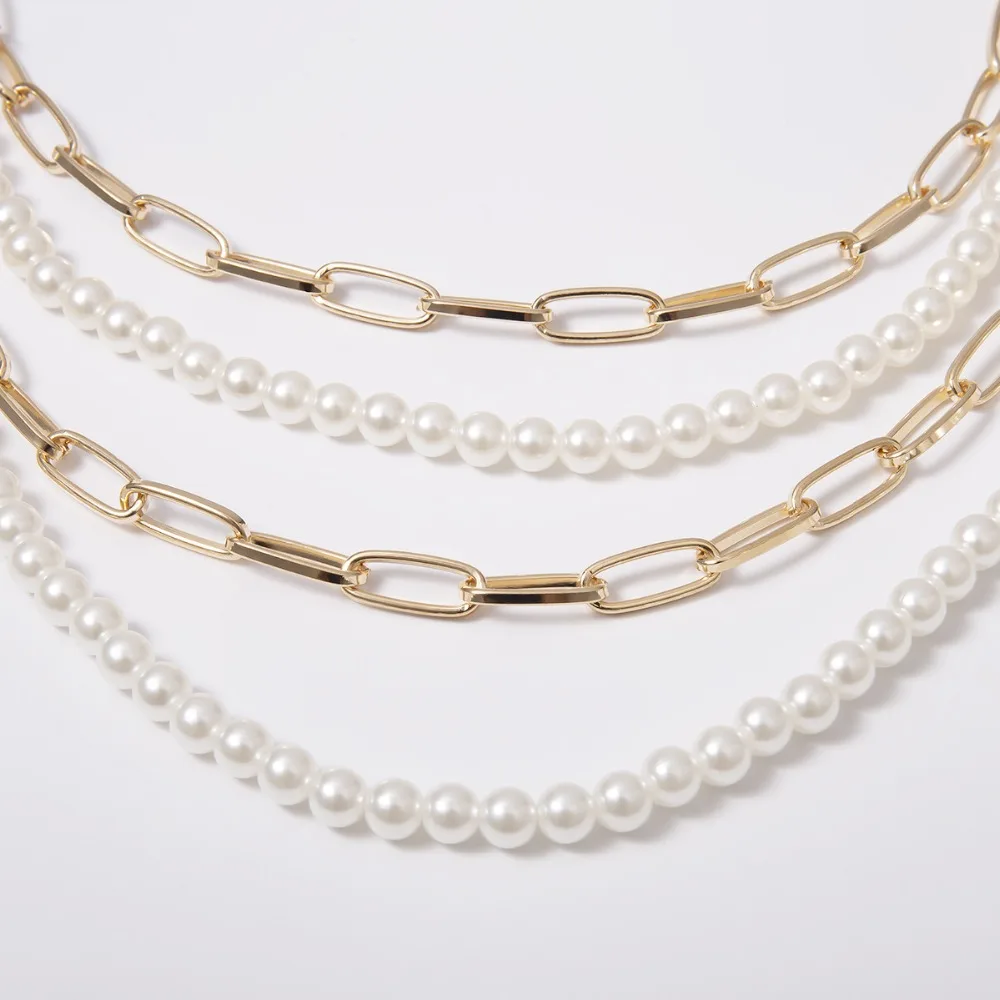 personality Luxury Pearl Bead body chain female temperament multi-layer geometric Trendy Classic pearl waist chain Jewelry