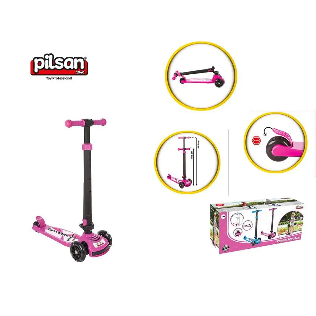 

Pilsan Scooter for Children | Suitable for 4 Years and Up, Lightweight, Foldable Steering System, Pink, maximum 50 kg