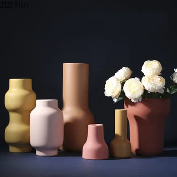 

NORDIC CREATIVE CERAMICS VASE IRREGULAR MODERN HOME DECORATION FLOWER ARRANGEMENT ACCESSORIES DECORATIVE ORNAMENTS WEDDING VASE