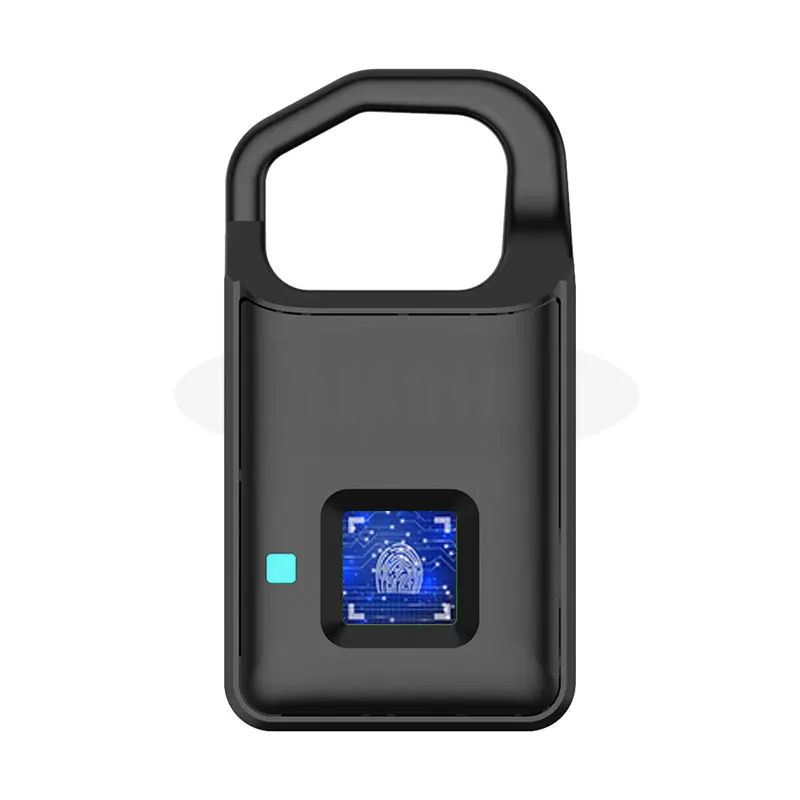 Умный Замок USB Перезаряжаемый умный без ключа Противоугонный чемодан с висячим замком дверной замок охранная сигнализация электронный замок с отпечатком пальца - Цвет: Black
