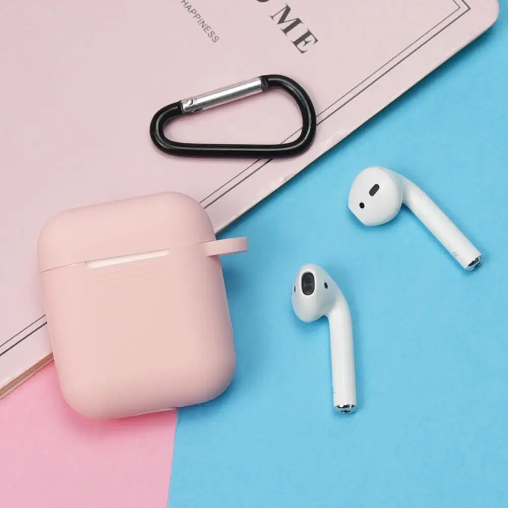 Полный защитный чехол для Apple Airpods Air pods, портативный силиконовый чехол с брелоком для наушников, чехол для зарядки - Цвет: Синий