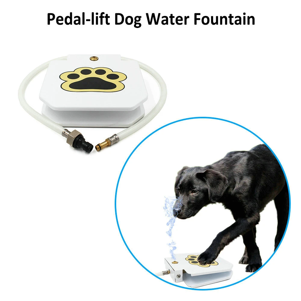 自動犬の噴水 屋外ウォーターディスペンサー ペダル付きペットのおもちゃ ステンレス鋼のふた付き 犬用給餌器 Aliexpress