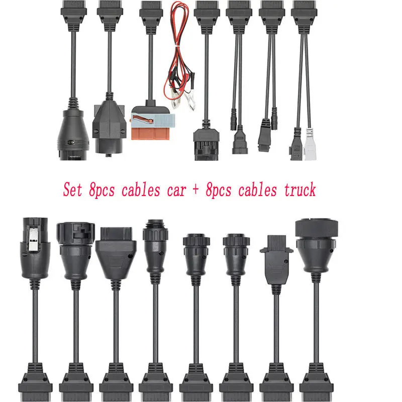 16 Pieces Car Cables OBD Full Set OBD2 Truck for Delphi 150e Parts OBDII Diagnostic Connector For Obd2 Scanner | Автомобили и