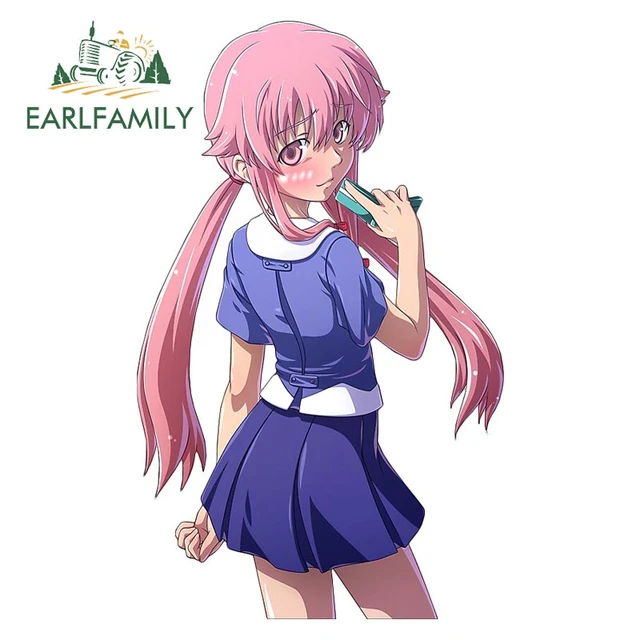 Earlfamily 13cm mirai nikki gasai yuno waifu adesivos de carro