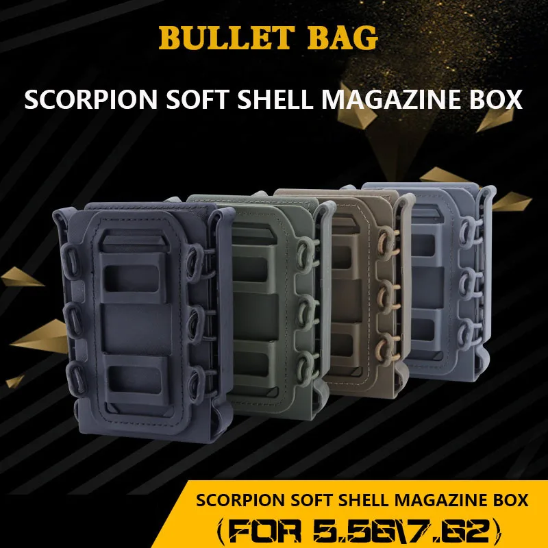 

Tactical Molle Magazine Pouch for M4 AK 5.56 7.62 Rifle Gun Mag Bag Military Hunting Magazine Holder Soft Shell Carrier Bag Box