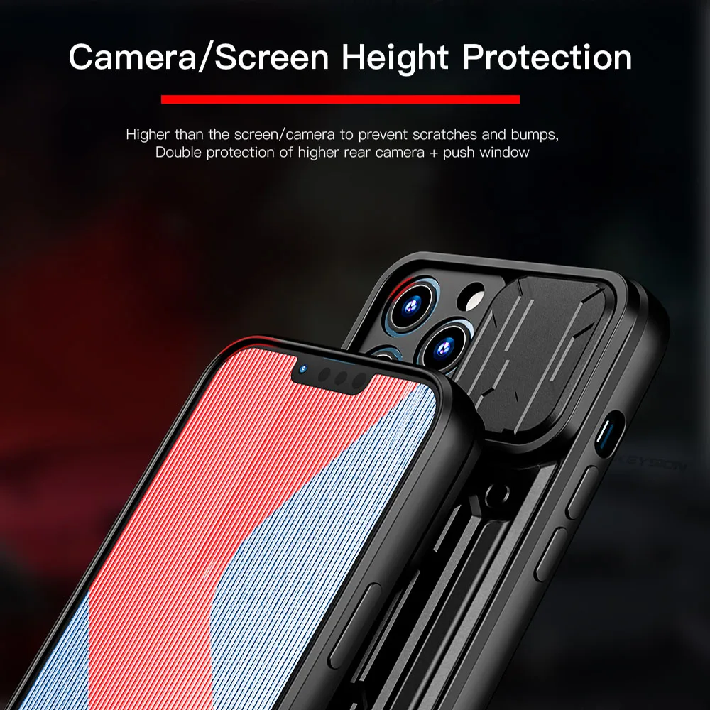 KEYSION Shockproof Case for iPhone 13 12 11 Pro Max 카드 슬롯 링 스탠드 카메라 보호 전화 커버 iPhone XR XS Max