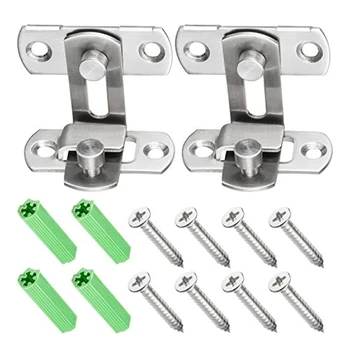 

2x Set Door Latches 90-Degree Buckle Lock Shed Barrel Lever Bolts Right Angle