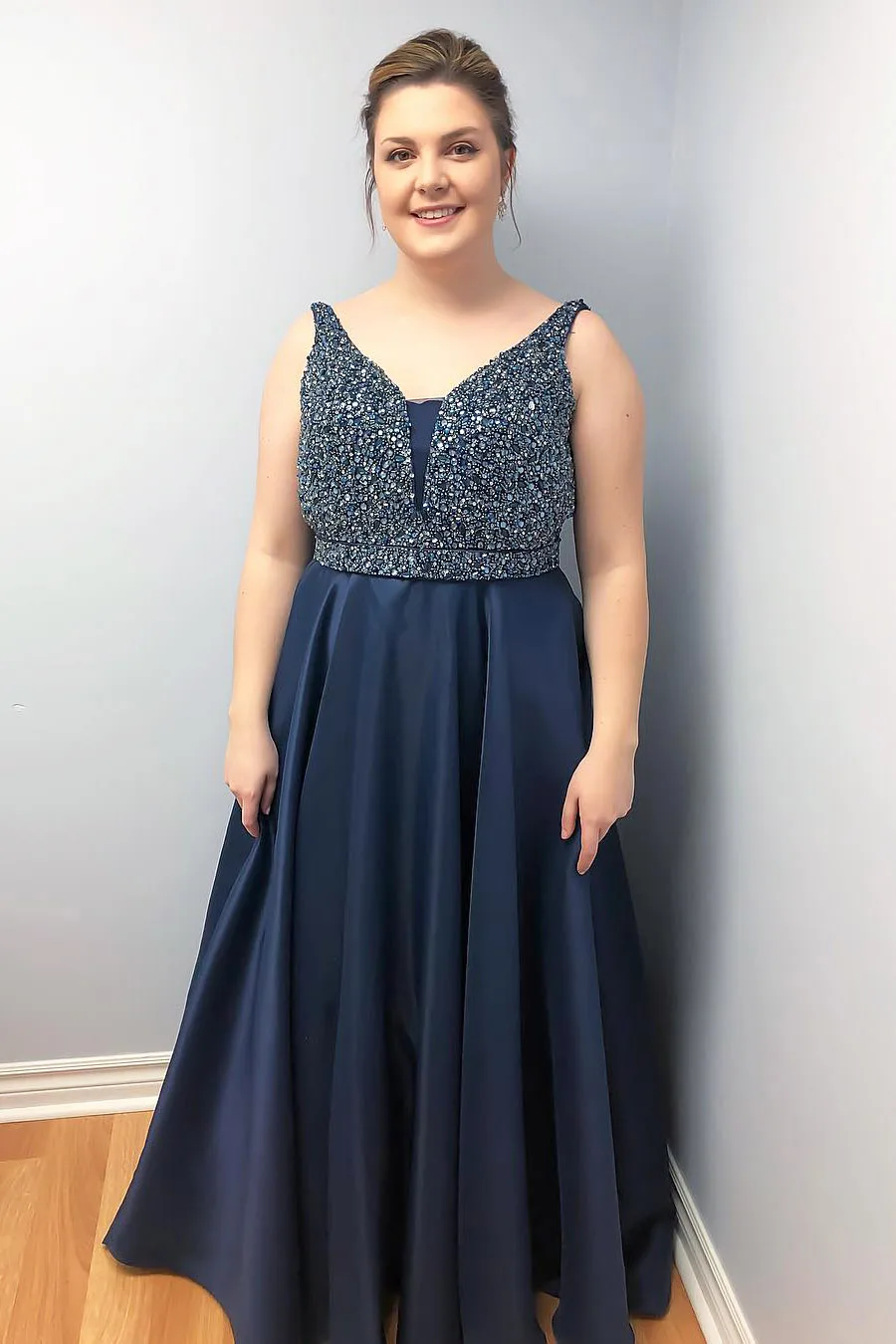 navy blue evening tops