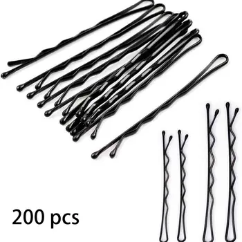 

200 Pieces Black Hairpins Metal Wave Shaped Hairpins for All Hair Types Hairpin Simple broken hair clip