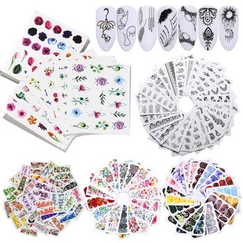 

18Sheets/Pack Nail Art Sticker Mixed Patterns Black Lace Transfer Stickers Water Decals DIY Nail Art Decals Nail Art