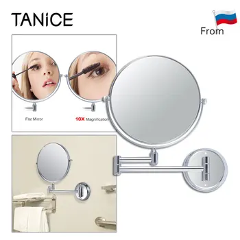 

TANiCE 10X Magnification Two-Sided Wall Mounted Mirror With Fixing Screws 8'' Polished Chrome Swivel Mount Mirror For Make-up