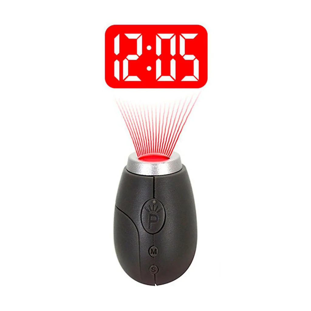 Portable Mini Projection Clock, for LED Wall or Ceiling Projection, Bedrooms, Travel, Camping, with Key chain 3 Colors
