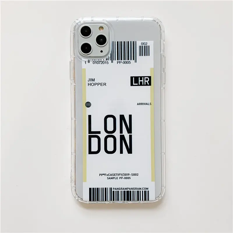 8764 Lovebay Горячая INS этикетка штрих-код город чехол для телефона для iPhone 11 Pro XR X XS Max 7 8 Plus письмо Нью-Йорк прозрачный мягкий ТПУ задняя крышка - Цвет: 8764