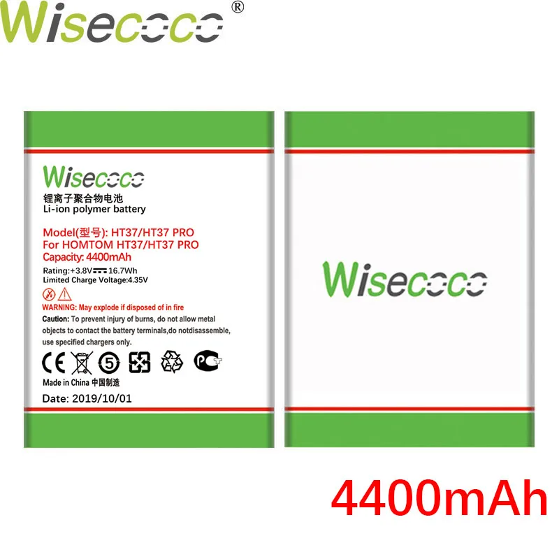 WISECOCO 4400 мАч батарея для HOMTOM HT37 HT 37 Pro мобильный телефон новейшее производство высокое качество батарея+ номер отслеживания