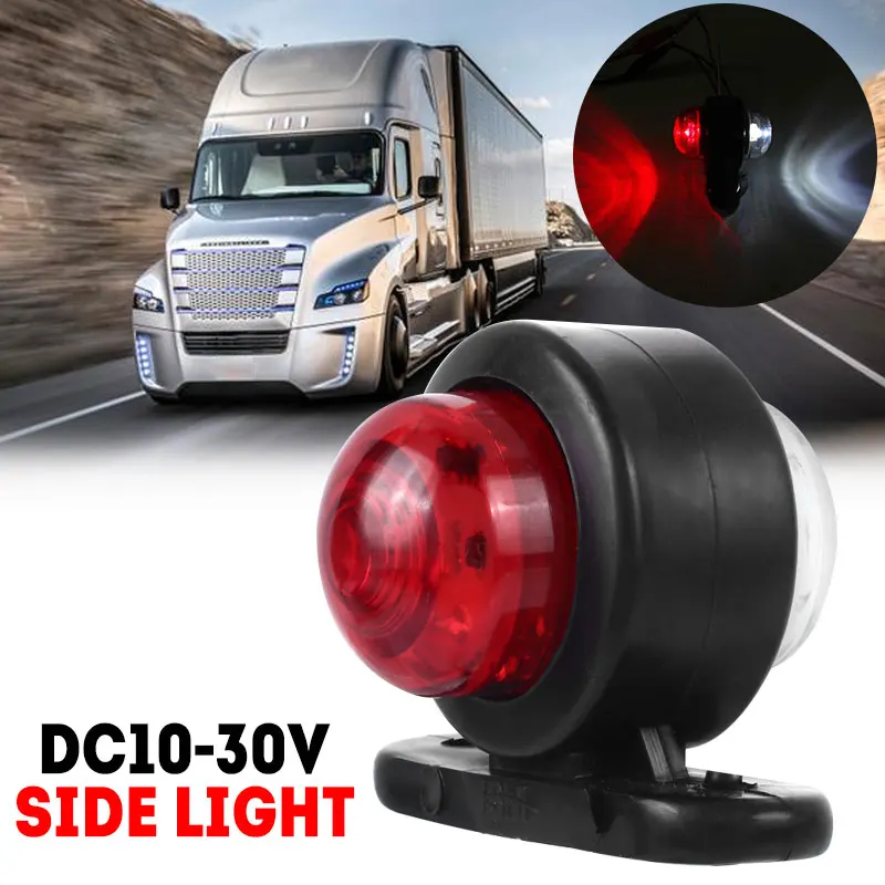 Светодиодный светильник с красной стороной, габаритный светильник для грузовиков, кемперов, трейлеров, Предупреждение ющий светильник, водонепроницаемый автомобильный светильник