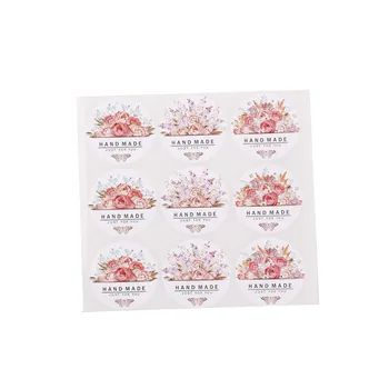 

Stationery Sticker colorful round flowers butterfly just for you Hand made 54pcs/lot(6 Sheets) Flower Design Sticker Labels