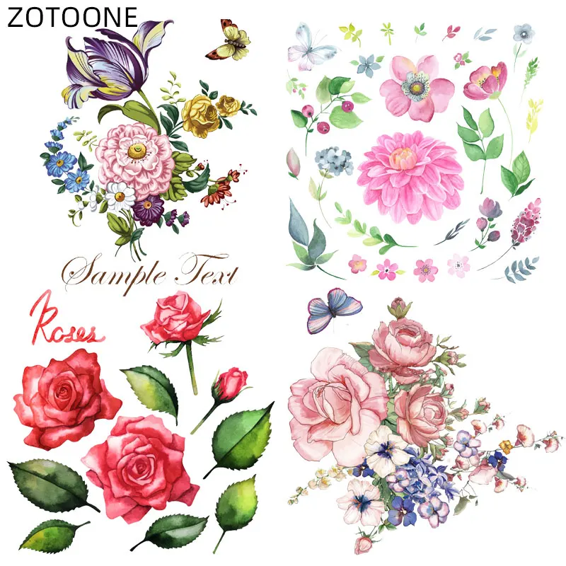 ZOTOONE пластырь большого размера наклейки с цветами сделай сам термопереводные