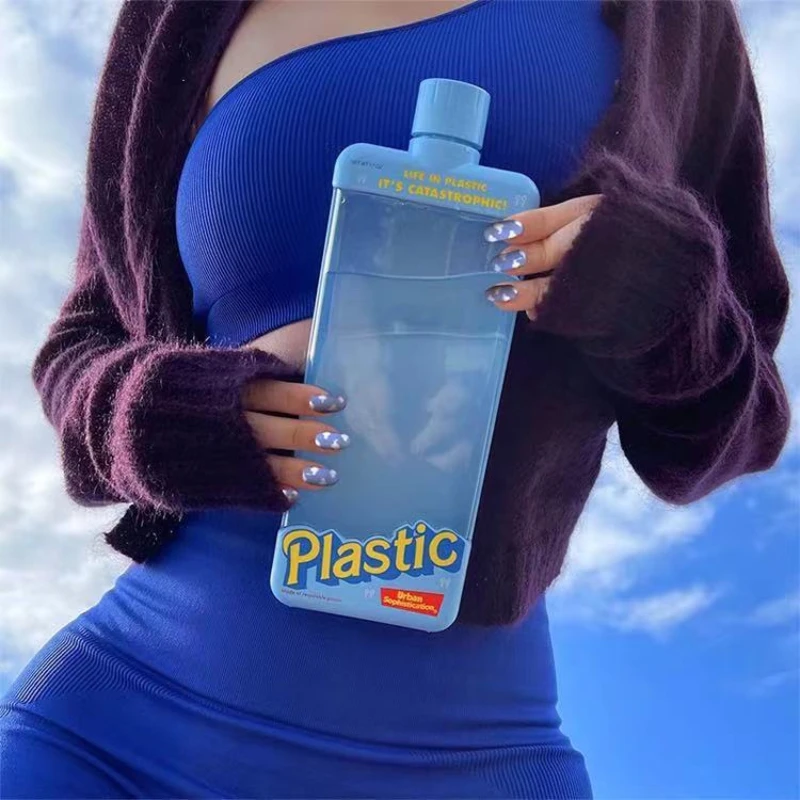 Sports Water Bottle Fashion Urban Sports Bottle 500ml Water Cup Outdoor Fitness Flat Bottle Eco-Friendly Antibacterial Juice Water