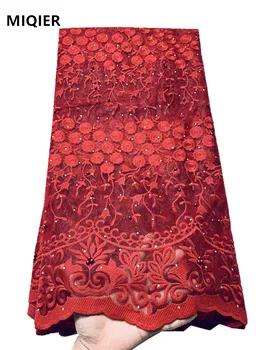 

MIQIER 2020 High Quality African nigerian Wedding Party Dress Lace Fabric Tulle lace Cord Lace Fabric Women Dress 8338