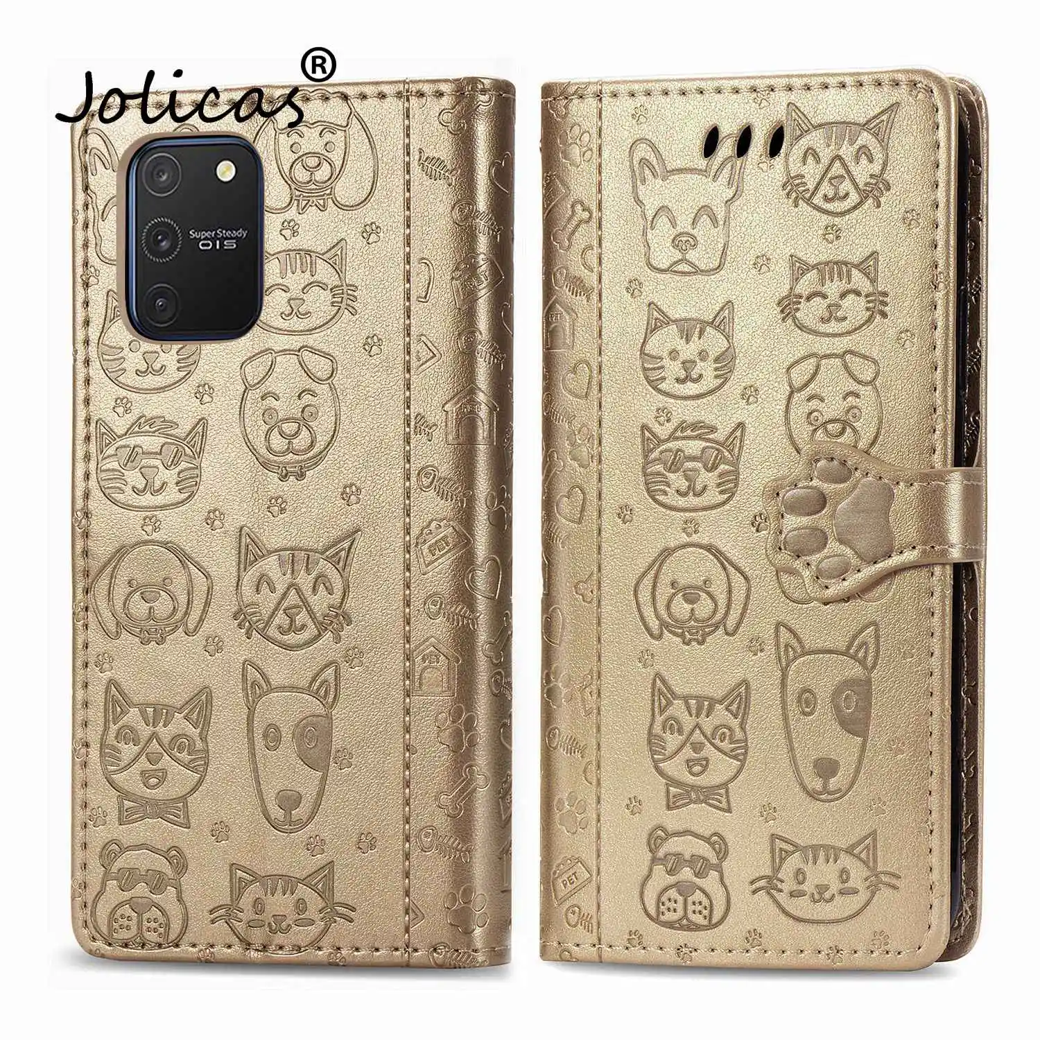 Cat Paw Pu Leather Book Case For Funda Samsung 1 Coque Iphone Pouch Cases Leather Cover Telefoon Samsung Etui S10 Lite Etui Flip Cases Aliexpress