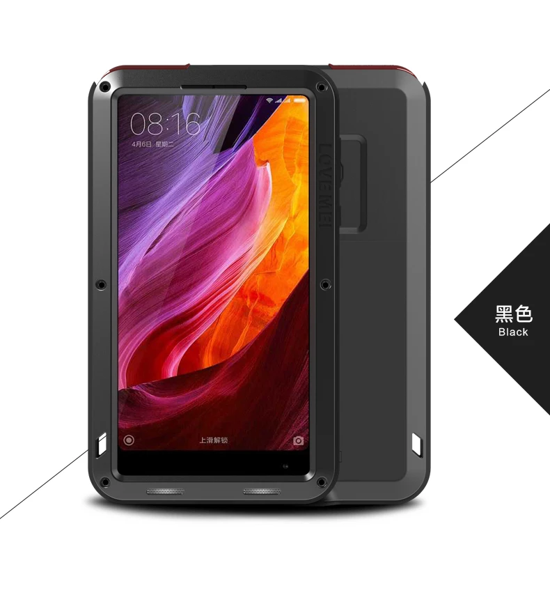 Алюминиевый металлический чехол LOVE MEI для Xiaomi mi x, мощный защитный противоударный водонепроницаемый чехол для Xiaomi mi x Capa Coque