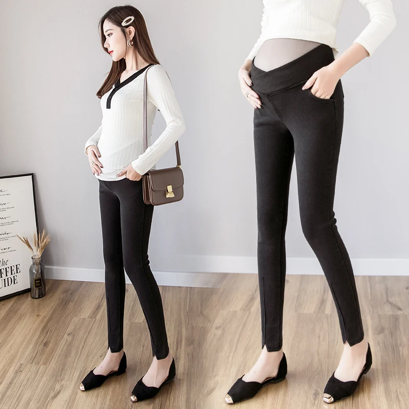 8170 осень-зима стрейч деним джинсы для беременных, черные узкие брюки для беременных Для женщин Регулируемый живота обтягивающие, для беременных, комплекты