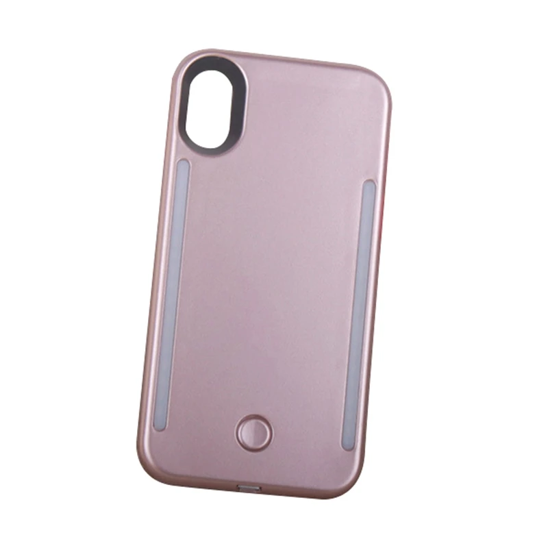 Rose gold Идеальный Автоспуск заполняющий свет портативный роскошный светодиодный заполняющий свет мобильный чехол для iPhone X/Xs - Цвет: Rose gold