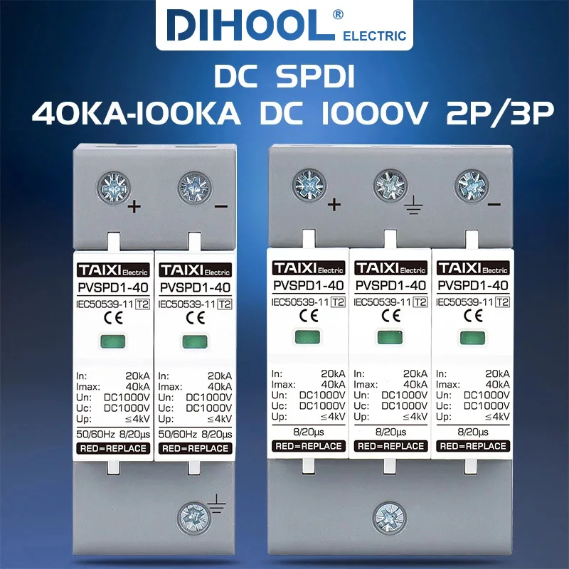 Ac Spd Surge Protector Tipo 2 Switch Batteria Inverter Fotovoltaica Protezione Contro I Fulmini Ac275V Ac385V Dc500V