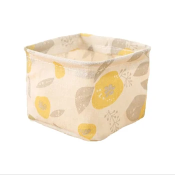 

Cabinet Small Clothing Home Coffee Table Cotton Linen Art Storage Basket Cosmetics Sundry Storage Basket Desktop Storage Box
