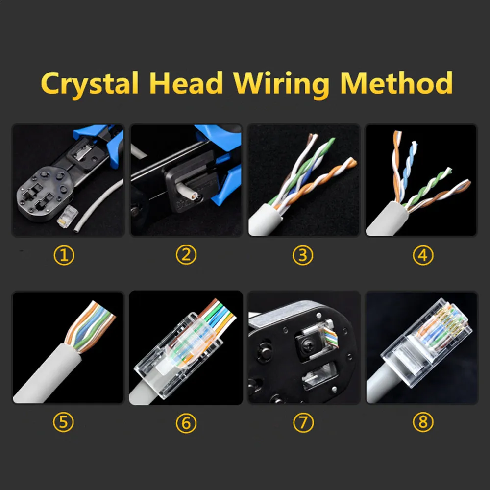 Conector Montions Rj45, Cat5e, Cat6A Pass Through, 8P8C