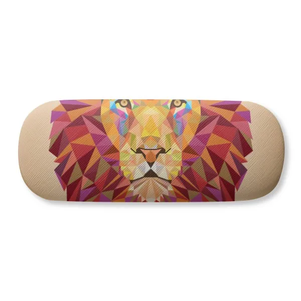 

Colourful Lion Animal Box Stitching Glasses Case Eyeglasses Clam Shell Holder Storage Box