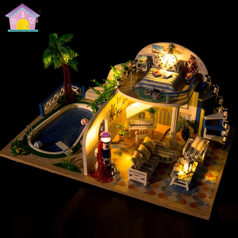 

Hoomeda-diy DIY Hut Handmade Toy Creative Assembled Educational Model Qing Summer Villas-