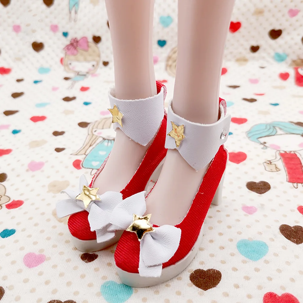 Новинка 1/3 года; кукольная обувь для куклы высотой 60 см; 1 пара; модная обувь принцессы с острым носком на высоком каблуке; Аксессуары для девочек; подарок на день рождения - Цвет: Red