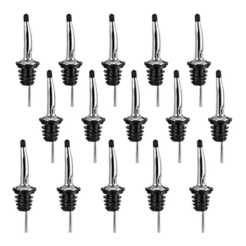 

15Pcs Stainless Steel Pourers,Speed Pourer, Liquor Bottle Pourers and Tapered Stopper Spout,with Sealed Dust Caps