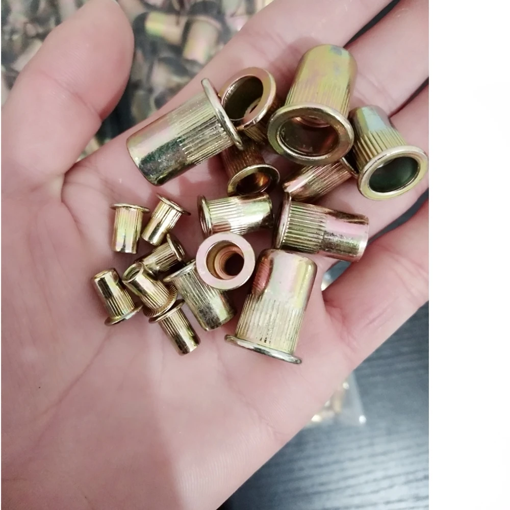 100Pcs-Set-Carbon-steel-Rivet-Nuts-M3-M4-M5-M6-M8-M10-M12-Flat-Head-Rivet (2) - 